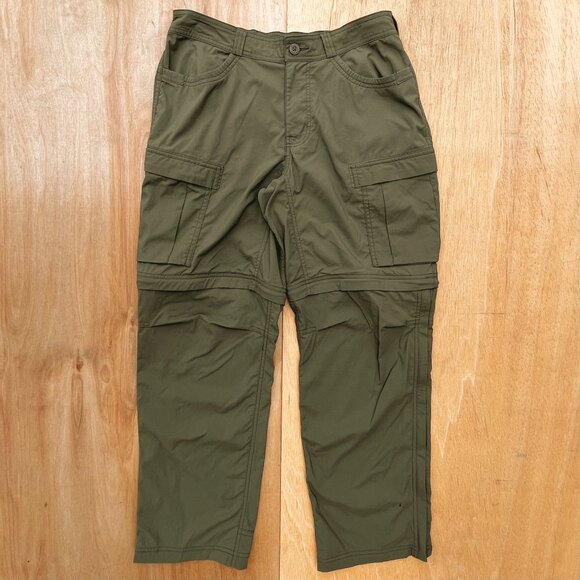 REI CO OP CONVERTIBLE CARGO PANTS MEN’S sz 34W x 30L Khaki Hiking Zip Off Shorts - Picture 1 of 11
